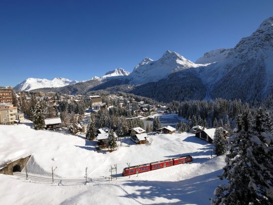 Rhätische Bahn in Arosa in der Schweiz